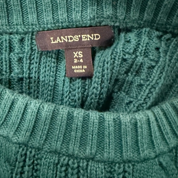 Lands End Teal Knit Sweater Size XS 2-4. - Picture 3 of 5
